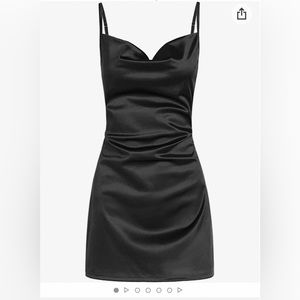 black silk homecoming dress